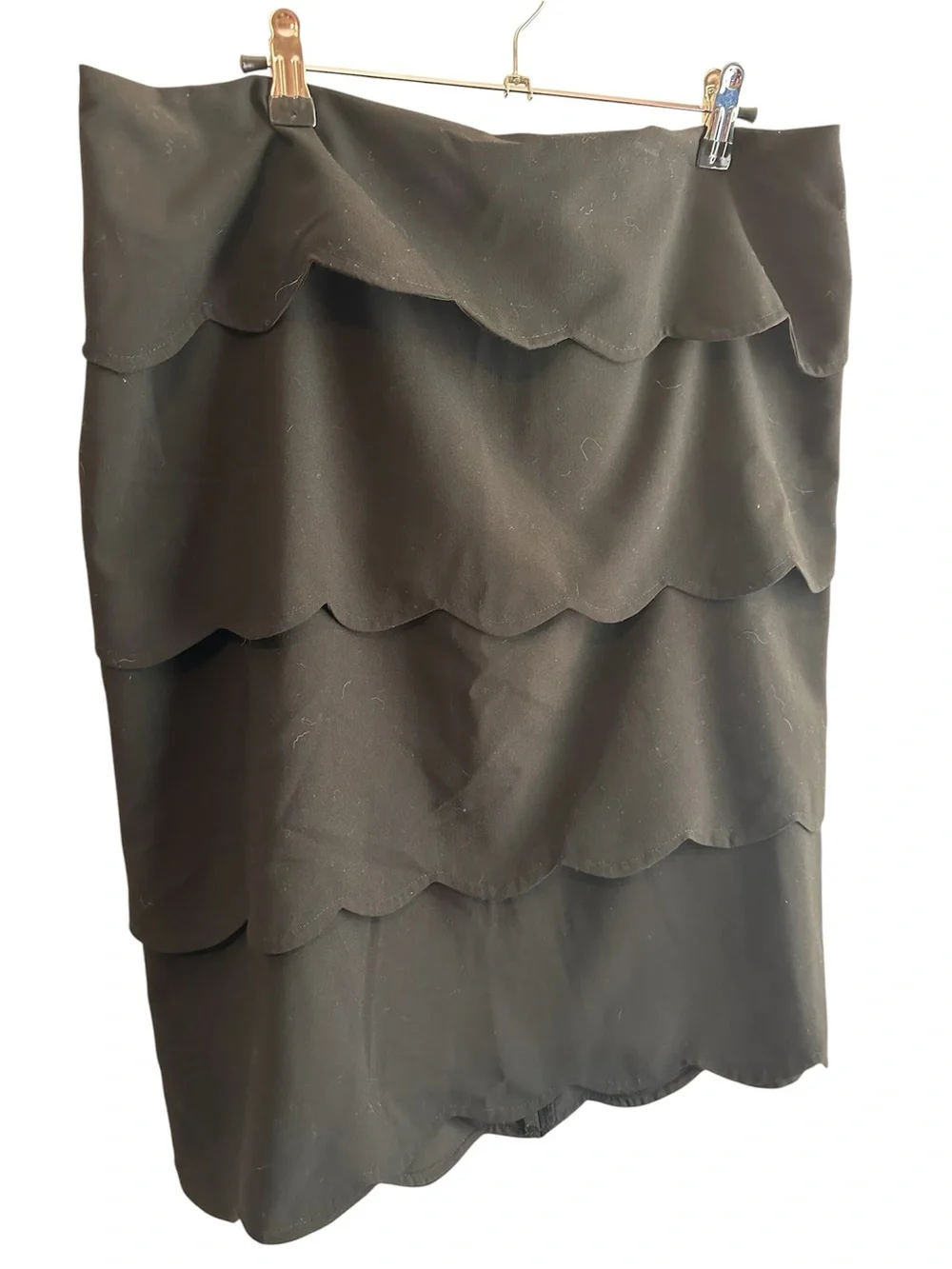 Alfani Black Scalloped Tier Pencil Skirt